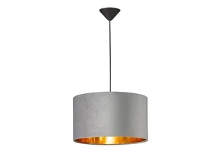 LED Pendelleuchte, Dimmfunktion, LED wechselbar, Warmweiß, ausgefallen-e mit Samt Lampenschirm Gold-en für Esstisch, Ø 40cm de Fischer & Honsel en Gris – photo produit 1 sur 5