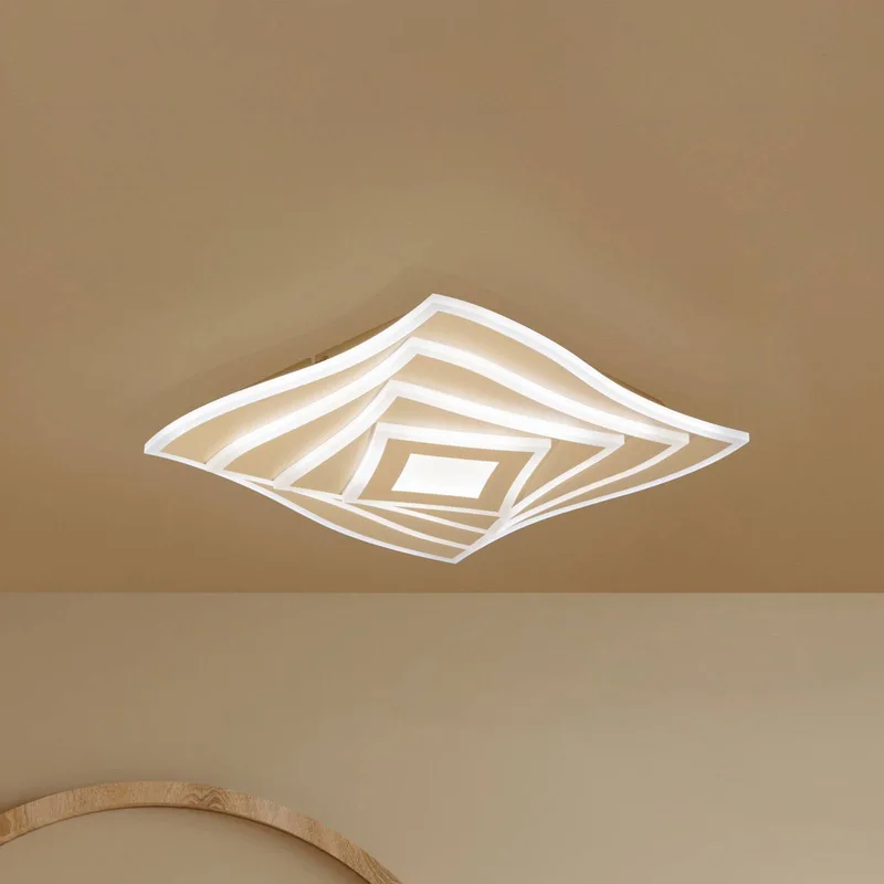 LED plafondlamp HERO, zandkleurig, 40x40 cm, afstandsbediening, CCT dimbaar från Fischer & Honsel i Kräm – produktbild