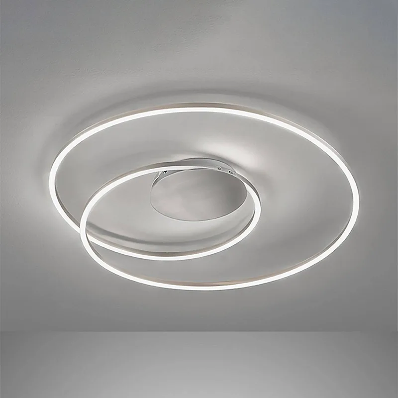 LED plafondlamp HOLY, nikkel, Ø 49 cm, afstandsbediening, CCT von Fischer & Honsel in Nikkel mat, Weiß – Produktfoto