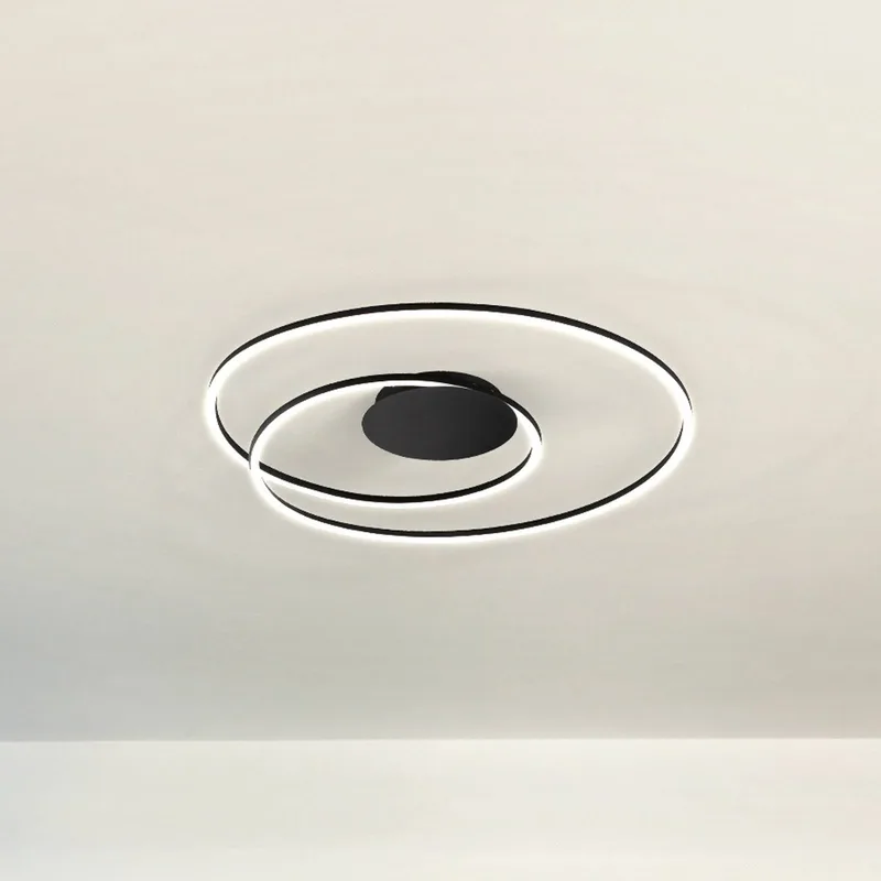 LED plafondlamp HOLY, zwart, Ø 68 cm, afstandsbediening, CCT från Fischer & Honsel i Zandzwart, Vit – produktbild