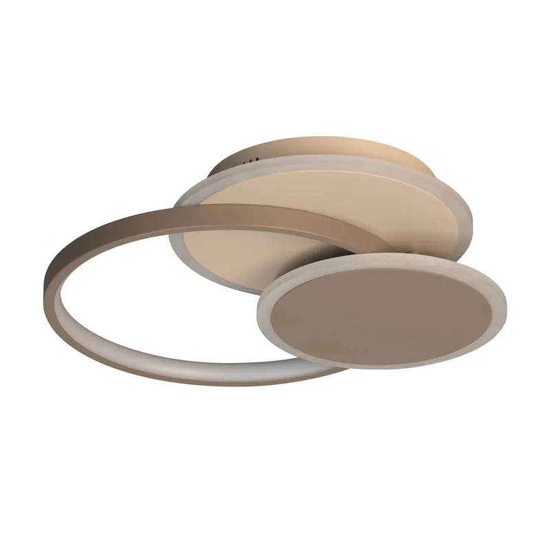 LED plafondlamp Tomo, greige/zandkleurig, 40 cm, metaal, CCT von Fischer & Honsel in Grau, Zand – Produktfoto