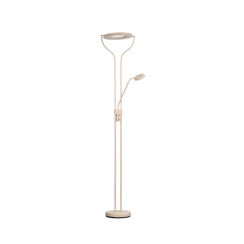 LED vloerlamp Davos, zandkleurig, hoogte 180 cm, 2-lamps, CCT från Fischer & Honsel i Zand – produktbild