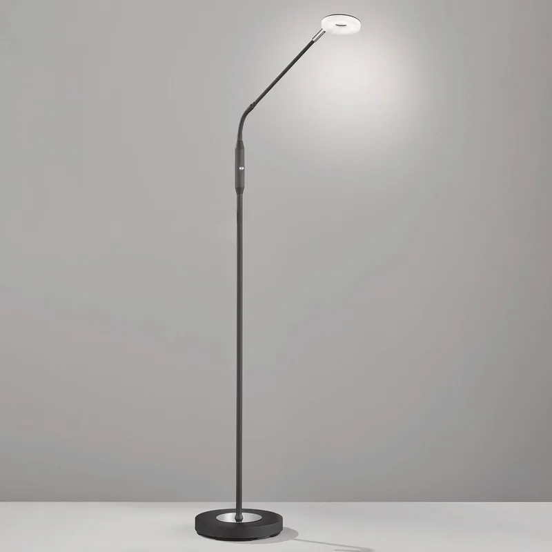 LED vloerlamp Dent, dimbaar, CCT, 1-lamp zwart från Fischer & Honsel i Mat zwart – produktbild