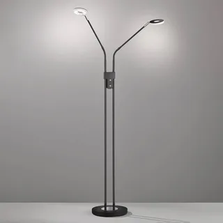 LED floor lamp Dent, dimmable, CCT, 2 x 6W black de Fischer & Honsel en Mat zwart – photo produit 1 sur 4