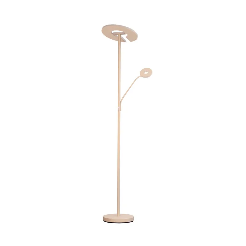 LED vloerlamp Dent, zandkleurig, 180 cm, metaal, CCT 2-lamps. fra Fischer & Honsel i Zand – produktbillede