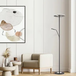 LED floor lamp Dent, black, 180 cm, CCT, 2-lamps