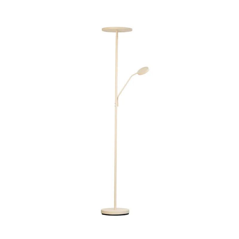 LED vloerlamp Sorento, hoogte 182 cm, leeslampje by Fischer & Honsel in Zandkleurig – product photo
