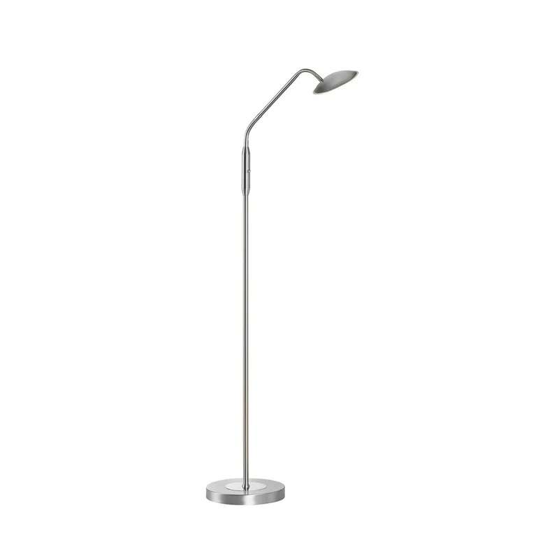 LED vloerlamp Tallri, nikkelkleurig, hoogte 135 cm, CCT van Fischer & Honsel in Kleur mat nikkel – productfoto