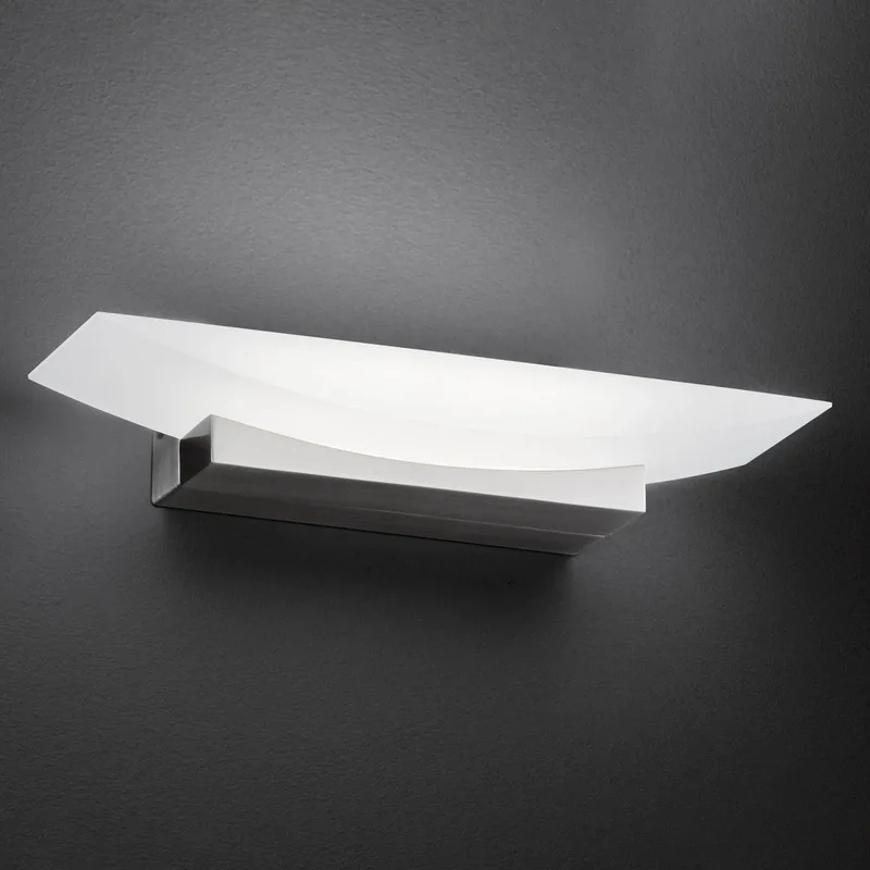 LED wandlamp Bowl TW, breedte 30 cm, nikkel by Fischer & Honsel in Nikkel, Gesatineerd – product photo
