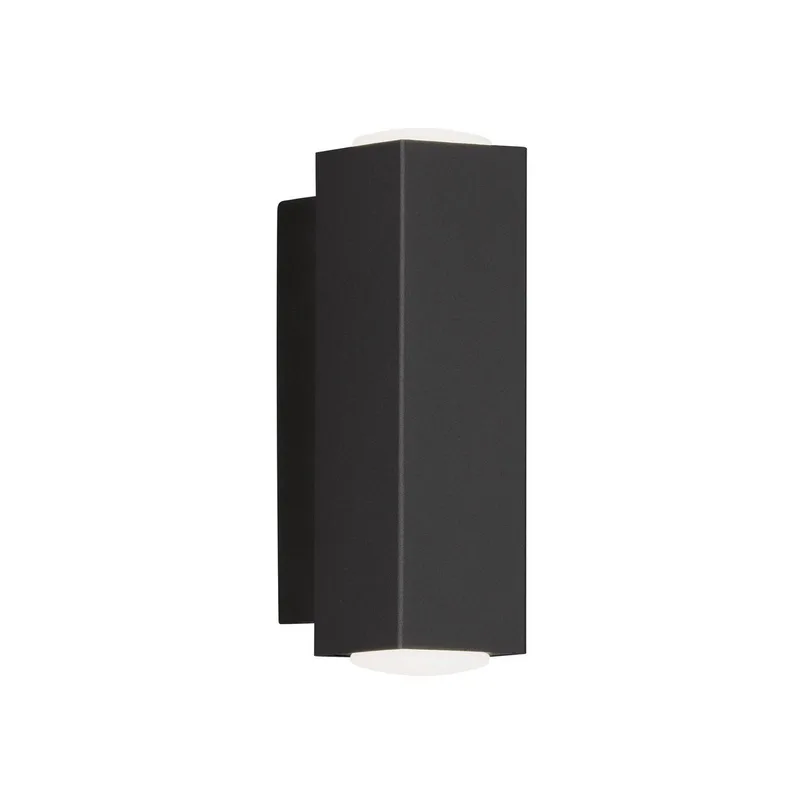 LED wandlamp Carlo, rechthoekig, up/down van Fischer & Honsel in Zwart – productfoto