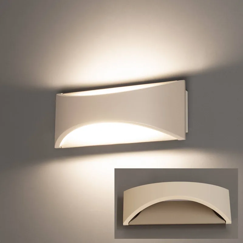LED wandlamp Rio, greige/zandkleurig, breedte 23 cm, metaal fra Fischer & Honsel i Grå, Zandkleurig, Hvid – produktbillede