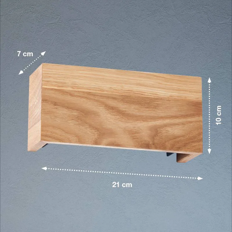 LED wandlamp Shine-Wood, breedte 21 cm, eiken/zwart, hout fra Fischer & Honsel i Eikenhout, Sort – produktbillede