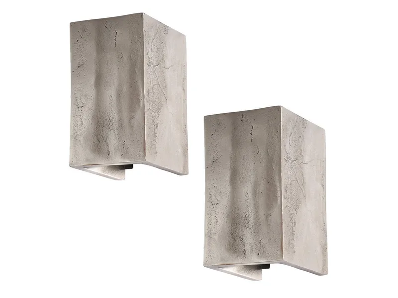 LED Wandleuchte Up Down Metall Silber Antik, Breite 10cm, LED wechselbar, Warmweiß, 2er SET Up Down, indirekte Wandbeleuchtung Innen, Wandlampe 10cm klein by Fischer & Honsel in Silver – product photo