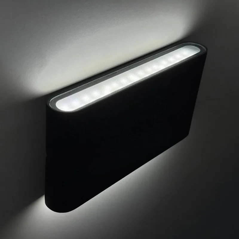 Scone LED buitenwandlamp, zwart, breedte 17,5 cm, 2-lamps. von Fischer & Honsel in Zandzwart – Produktfoto