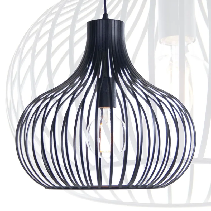 Draadlamp hanglamp Aglio | zwart | metaal | 160 cm | Ø 38 cm | modern / landelijk design fra Freelight – produktbillede 1 af 3