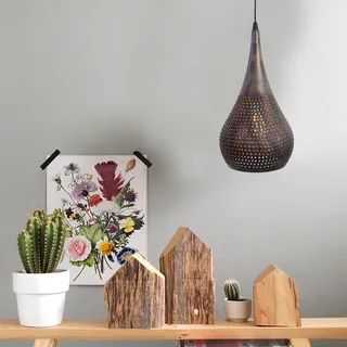 Fori hanglamp rond | zwart bruin | metalen open gewerkte lamp | industrieel | voor eetkamer keuken by Freelight – product photo 2 of 3