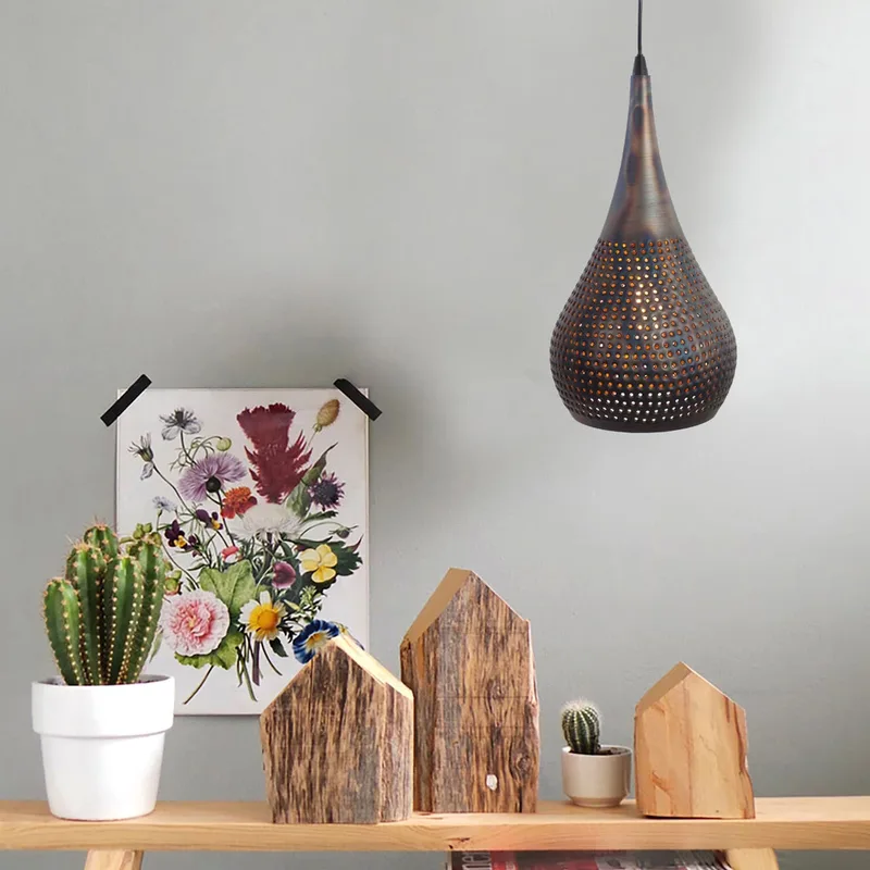 Fori hanglamp rond | zwart bruin | metalen open gewerkte lamp | industrieel | voor eetkamer keuken by Freelight – product photo 2 of 3