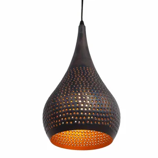 Fori hanglamp rond | zwart bruin | metalen open gewerkte lamp | industrieel | voor eetkamer keuken by Freelight – product photo 1 of 3