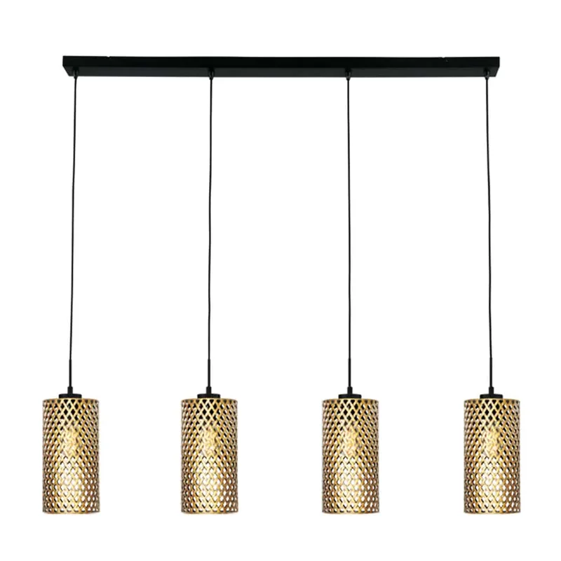 Hanglamp | 15 cm | Cestino | 4 lichts | E27 | goud zwart | metaal | landelijke moderne romantische von Freelight – Produktfoto