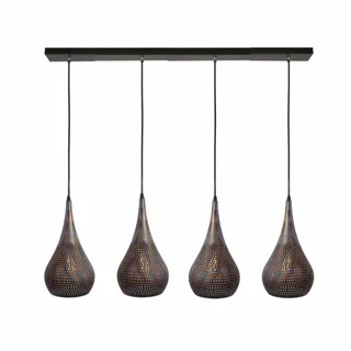 Hanglamp | 160 cm | fori hanglampen | 4 lichts | E27 | bruin zwart | metaal | industriële moderne fra Freelight – produktbillede 1 af 3