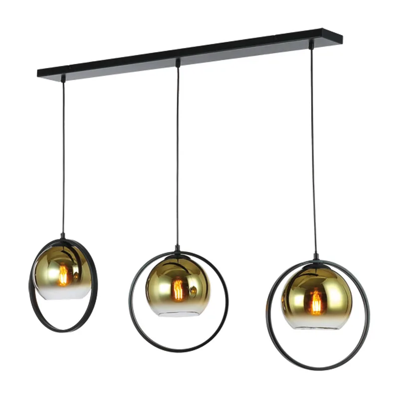 Hanglamp | 30 cm | Aureol lampen | 3 lichts | E27 | goud zwart | glas metaal | moderne decoratieve van Freelight – productfoto