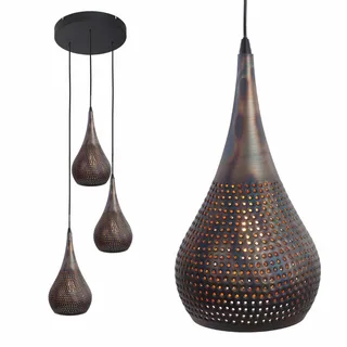 Hanglamp | 38 cm | Fori hanglampen | 3 lichts | E27 | bruin zwart | metaal | industriële moderne de Freelight – photo produit 1 sur 3
