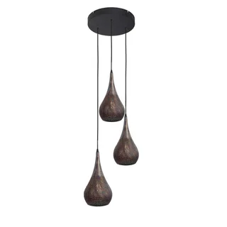 Hanglamp | 38 cm | Fori hanglampen | 3 lichts | E27 | bruin zwart | metaal | industriële moderne de Freelight – photo produit 3 sur 3