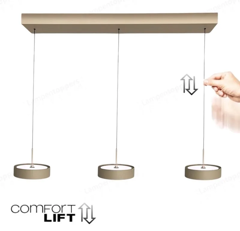 Hanglamp Alieno 3 lichts L 90 cm comfortlift by Freelight in Beige – product photo