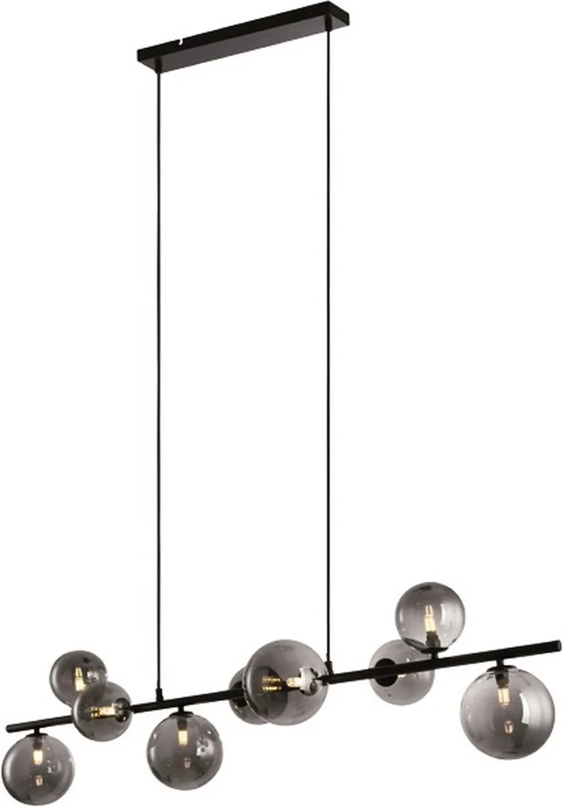 Hanglamp Calcio 9 lichts L 125 cm excl. 9x G9 LED rook glas fra Freelight i Sort – produktbillede