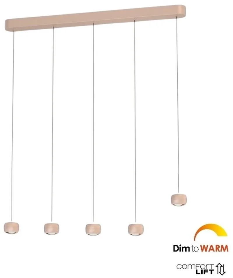 Hanglamp Cosmo 5 lichts L 120 cm comfortlift by Freelight in Beige – product photo