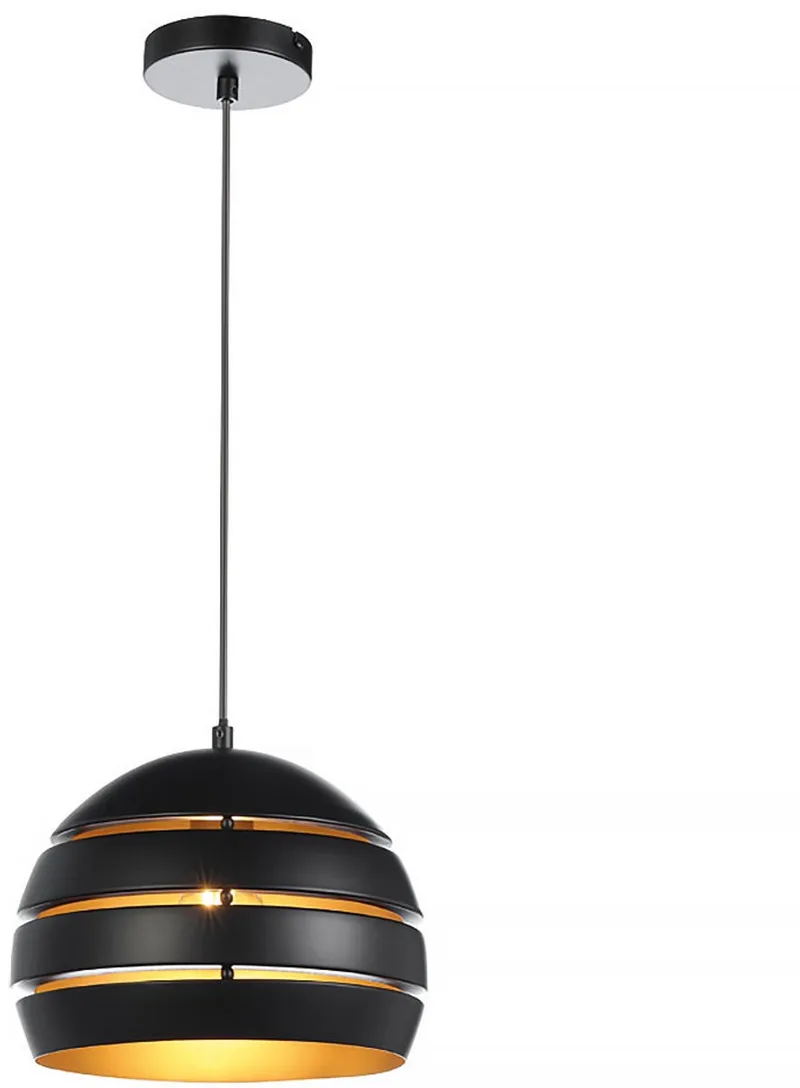 Hanglamp Djarin Ø 28 cm zwart goud de Freelight en Or, Noir – photo produit