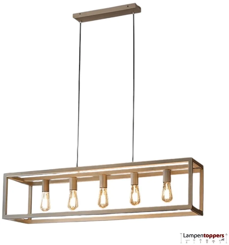 Hanglamp Esteso 5 Lichts 120cm fra Freelight i Beige – produktbillede
