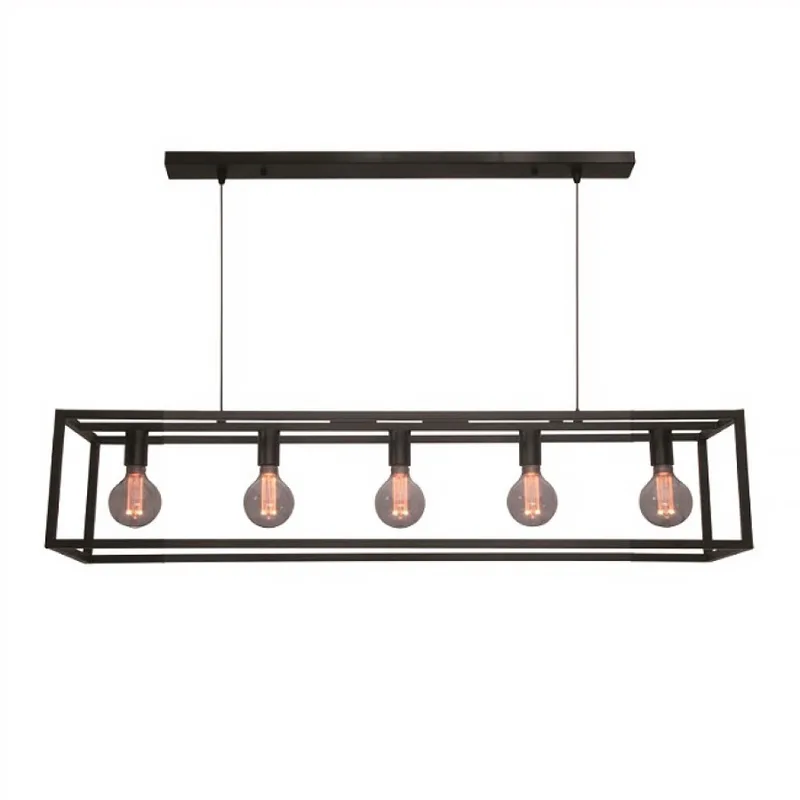 Hanglamp Esteso 5 lichts L 120 cm B 25 cm zwart de Freelight – photo produit