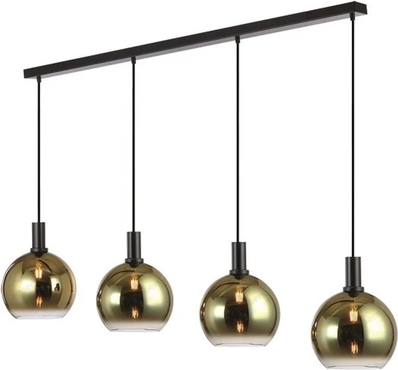 Hanglamp Gradiente Zwart Goud 4 x Ø 20cm de Freelight en Goud & Zwart – photo produit