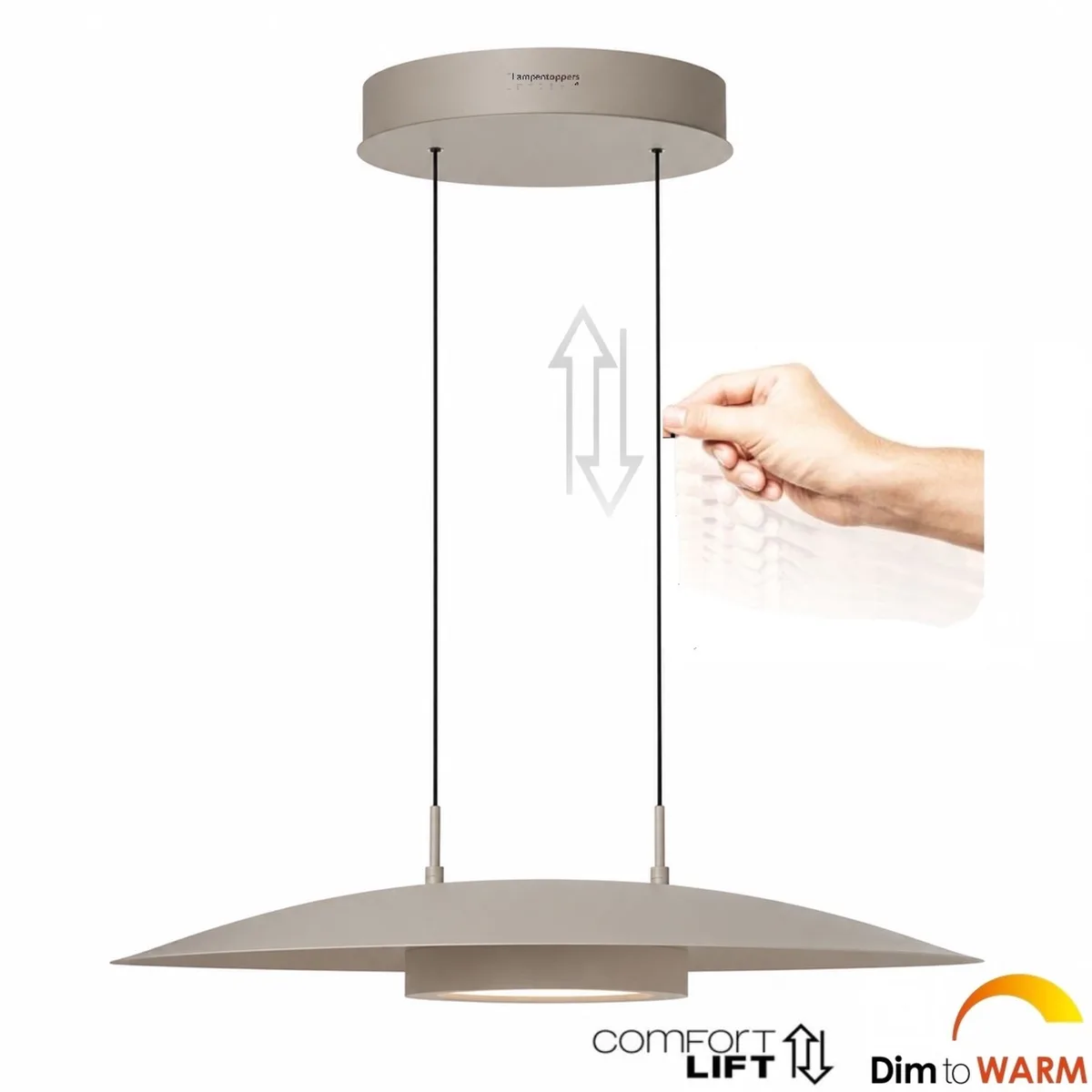 Hanglamp Lastra Creme Ø 60cm Dim to Warm & Comfortlift von Freelight in Creme – Produktfoto