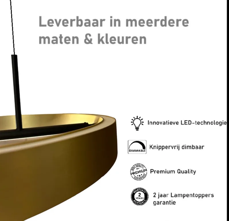 Hanglamp Livello Ø 60 cm zwart goud de Freelight en Or, Noir – photo produit