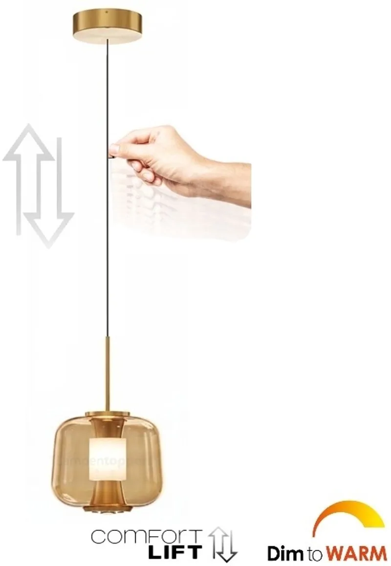 Hanglamp Rosa 1 lichts Ø 21 cm comfortlift de Freelight en Rosé goud – photo produit