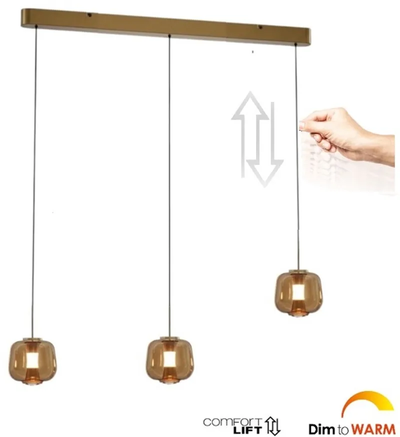 Hanglamp Rosa 3 lichts L 100 cm comfortlift von Freelight in Rosé goud – Produktfoto