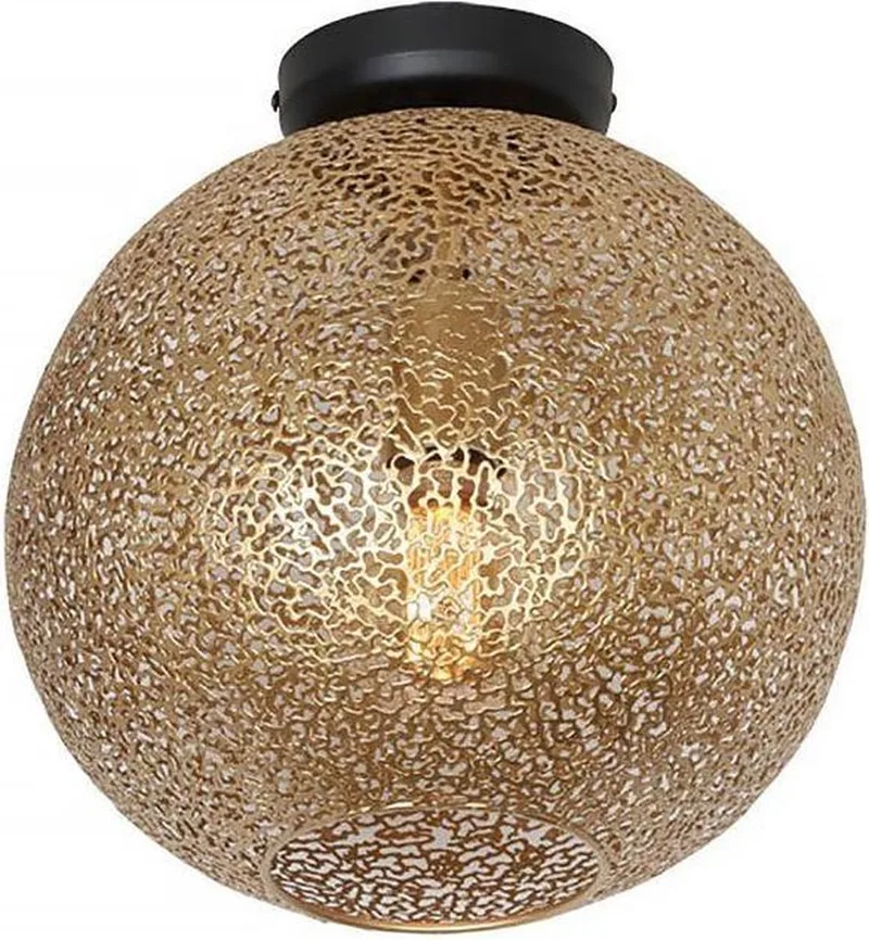Oronero plafondlamp - bollamp - kap Ø30 cm - excl. E27 lichtbron fra Freelight i Guld – produktbillede