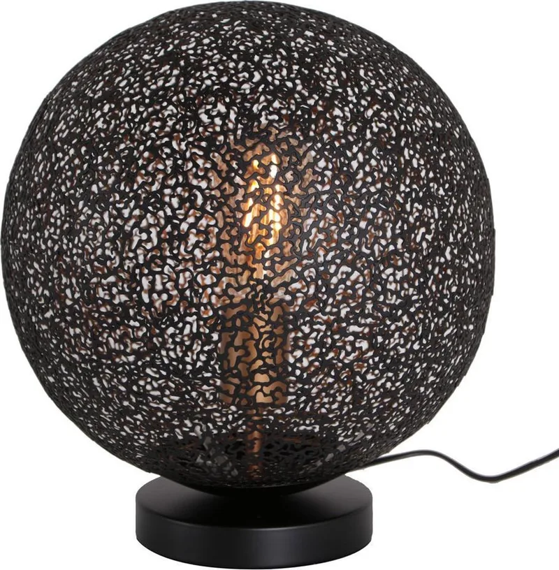 Oronero tafellamp - bollamp - Ø30 cm - oosters met gaatjes de Freelight en Noir – photo produit