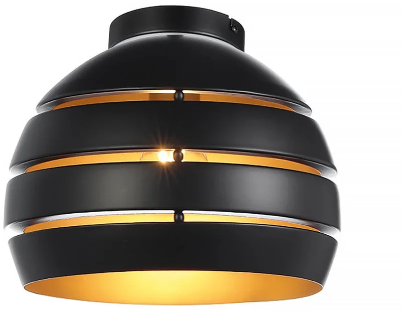 Plafondlamp Djarin Ø 28 cm zwart goud de Freelight en Or, Noir – photo produit