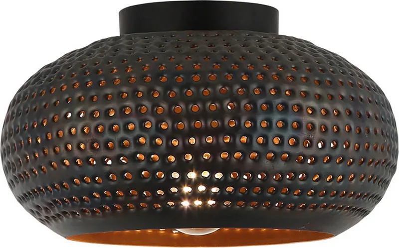 Plafondlamp Fueco Ø 35 cm bruin zwart de Freelight en Noir, Marron – photo produit
