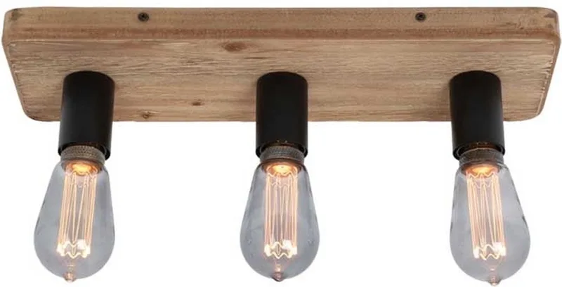 Plafondlamp Lenero 3 Lichts L 50 cm hout de Freelight en Noir – photo produit