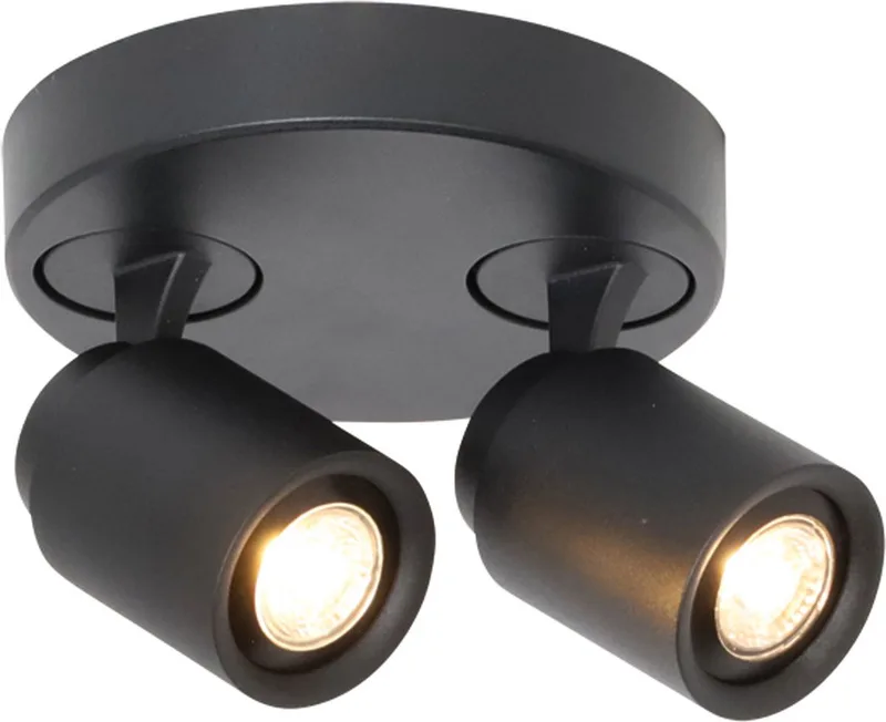 Razza Opbouwspot 2 lichts rond - Modern fra Freelight i Sort – produktbillede
