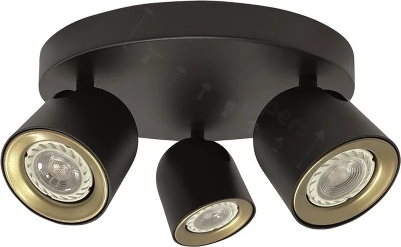 Solare Opbouwspot 3-lichts rond - Modern von Freelight in Schwarz – Produktfoto