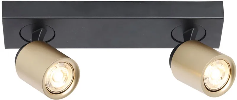 Spot Razza 2 lichts L 32 cm GU10 zwart goud de Freelight en Zwart & Goud – photo produit