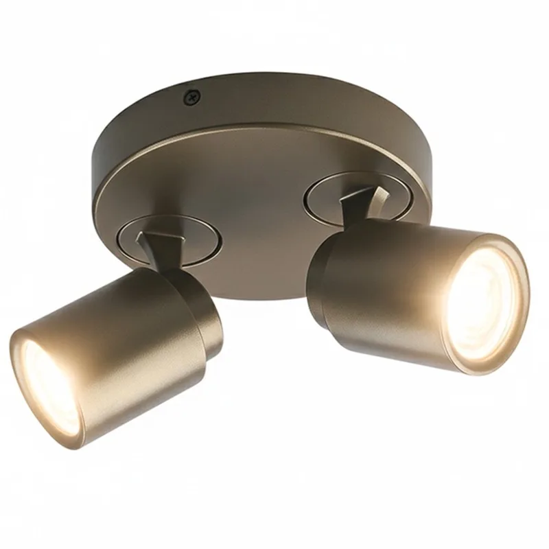 Spot Razza 2 lichts Ø 17 cm GU10 brons goud de Freelight en Bronze, Or – photo produit