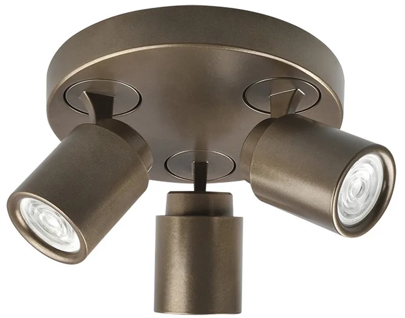 Spot Razza 3 lichts Ø 21 cm GU10 brons goud de Freelight en Bronze, Or – photo produit