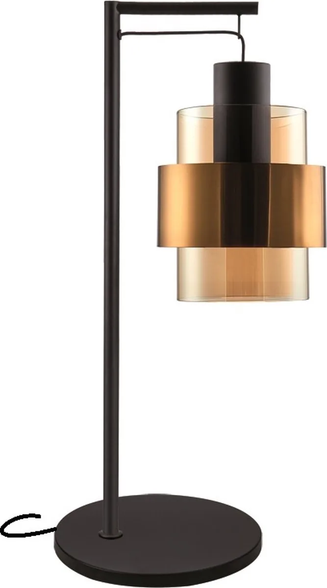Tafellamp Chiasso Zwart Goud & Amber Glas 1 Lichts fra Freelight i Zwart Goud &Amber Glas – produktbillede
