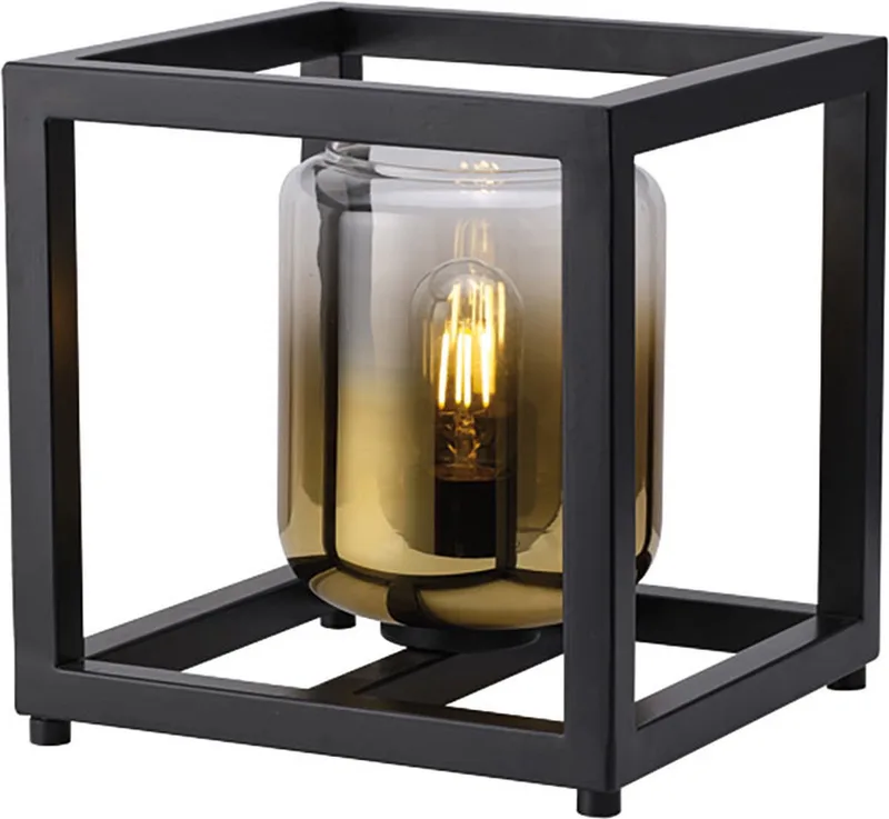Tafellamp Dentro B 26 cm goud glas zwart de Freelight en Or, Noir – photo produit